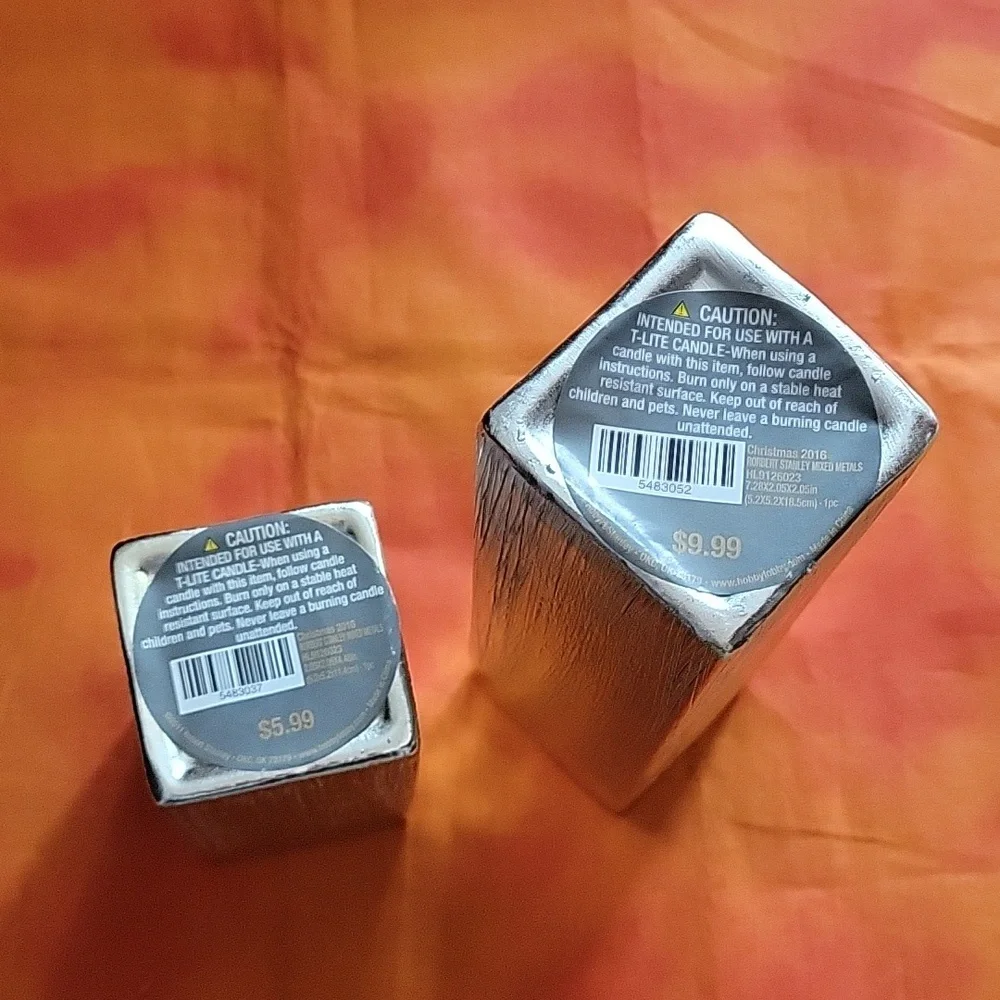 Set of 2 Robert Stanley Silver T-lite Candle Holders